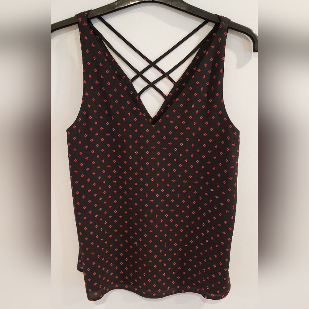 Express Black V Neck X Back Tank Size XS